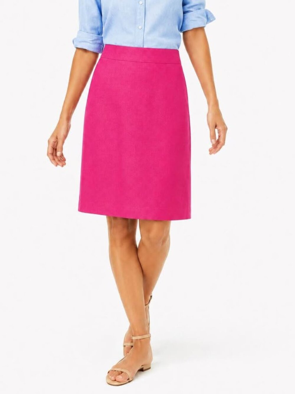 J. Crew Pink Linen A-Line Skirt | Preppy Light AcademicCorpcore Barbie [size 8]